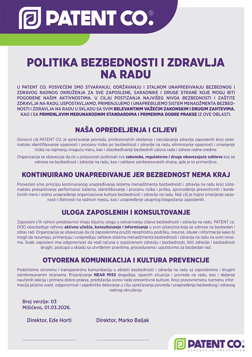 Politika bezbednosti i zdravlja na radu